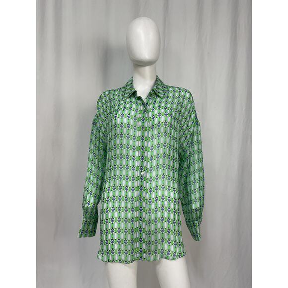 Favorite Daughter 'The Friday' Green Viscose Shirt Size XS - Picture 3 of 5
